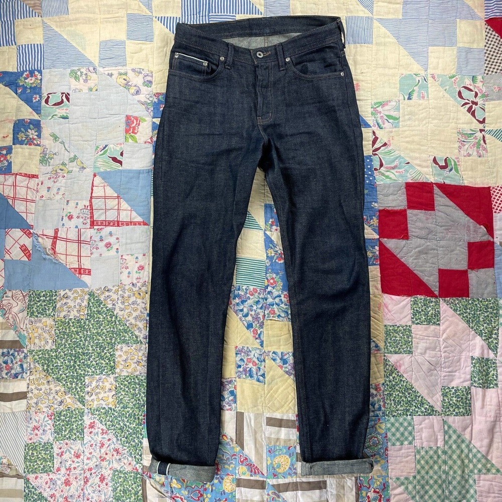 Naked and Famous Weird Guy Raw Denim Jean Pant Selvedge Dark Skinny Slim 32x32